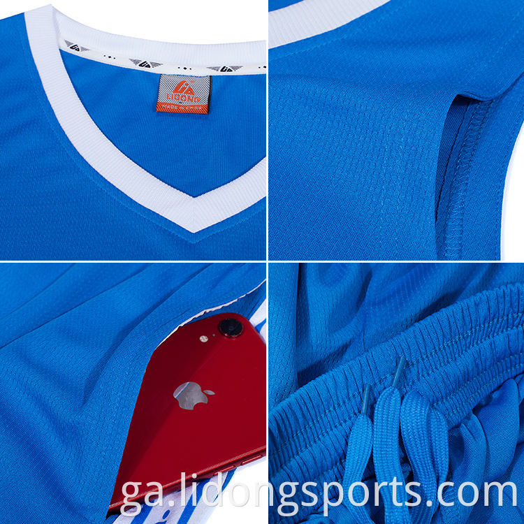 Jersey Sleeve Custom Custom Gearrthóg Cispheile Blank inchúlaithe Socraigh Socraigh le Díol